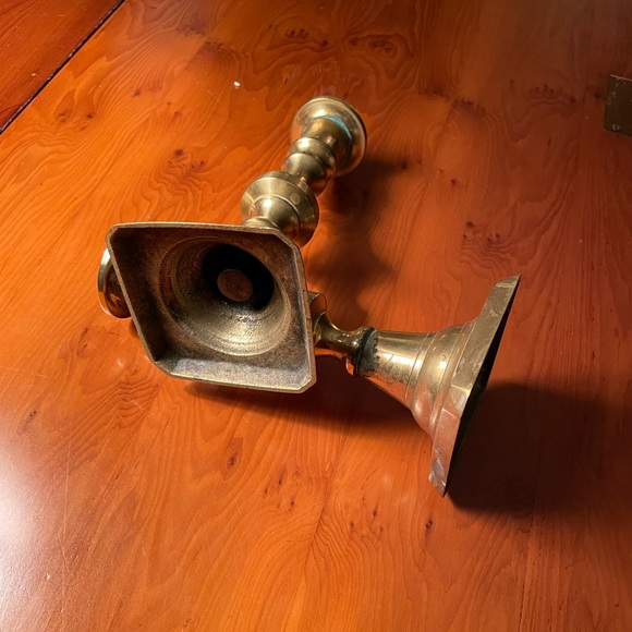 Pair of Brass Antique Victorian Candlesticks - Picture 3 of 3